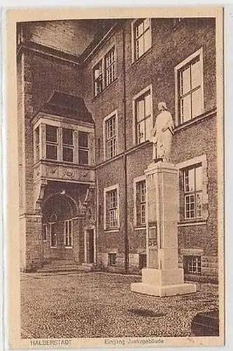64095 Ak Halberstadt Eingang Justizgebäude 1915