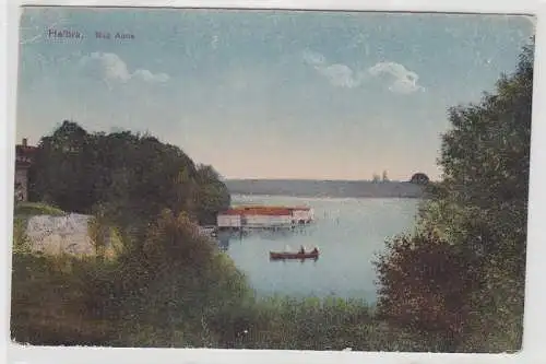 08812 Ak Helbra Bad Anna mit Ruderboot 1918