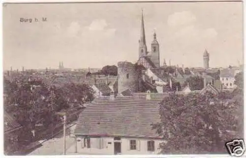 05052 Feldpost Ak Burg bei Magdeburg Totalansicht 1918