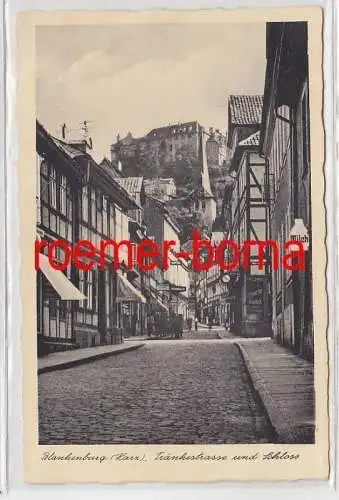 74280 Ak Blankenburg (Harz) Tränkestrasse und Schloss um 1920