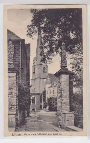 56166 Feldpost Ak Lützen Kirche vom Schloßhof aus gesehen 1915