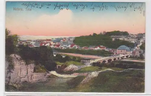 93299 AK Nebra - Totalansicht mit Unstrutbrücke 1913
