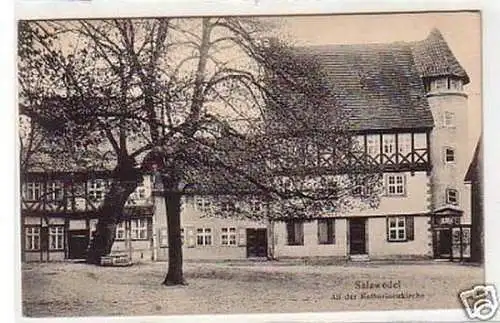 33473 Ak Salzwedel an der Katharinenkirche 1915