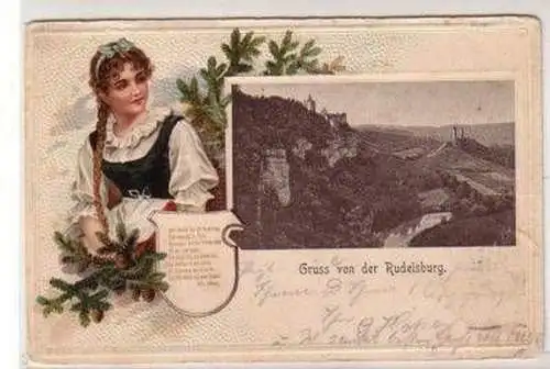 48248 Präge Ak Gruss von der Rudelsburg 1902