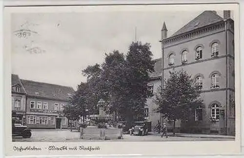 51948 Ak Oschersleben - Markt mit Rathaus 1938