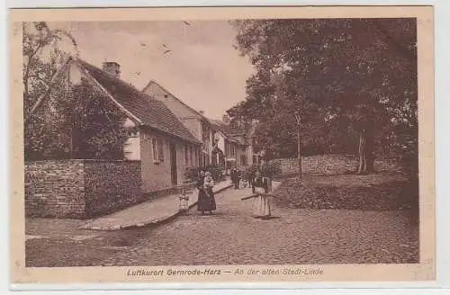 69444 Ak Luftkurort Gernrode Harz an der alten Stadt Linde um 1920