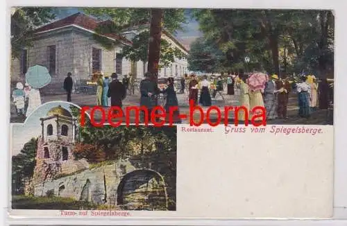 68465 Mehrbild Ak Halberstadt Gruss vom Spiegelsberge Restaurant u. Turm um 1910