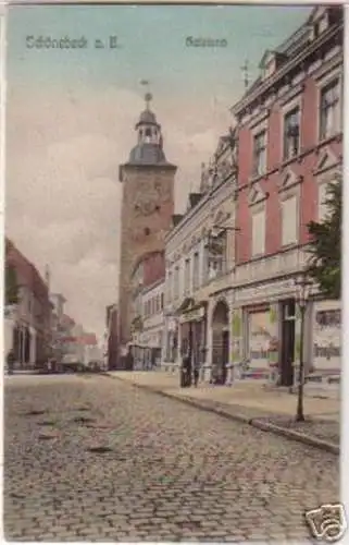 13188 Ak Schönebeck a.E. Salzturm mit Drogerie 1912