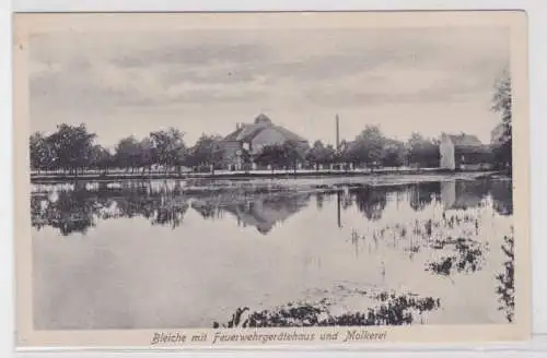 66676 Ak Prettin Bleiche mit Feuerwehrgerätehaus und Molkerei um 1910