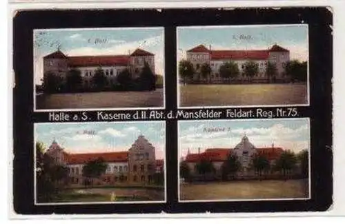 47945 Ak Halle a.S. Mansfelder Feldart. Reg. Nr.75, 1914