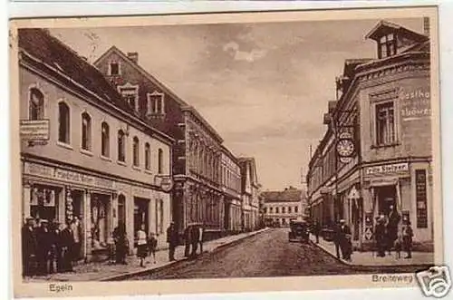 32732 Ak Egeln Breiteweg mit Geschäften 1936