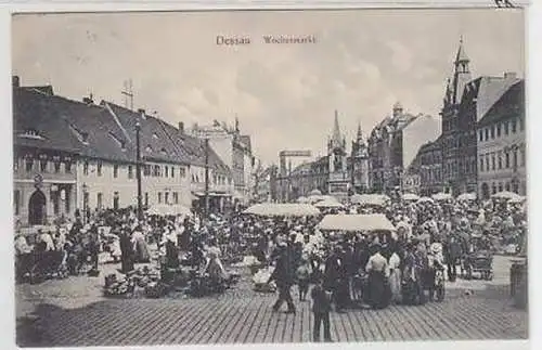 42216 Ak Dessau Wochenmarkt 1912