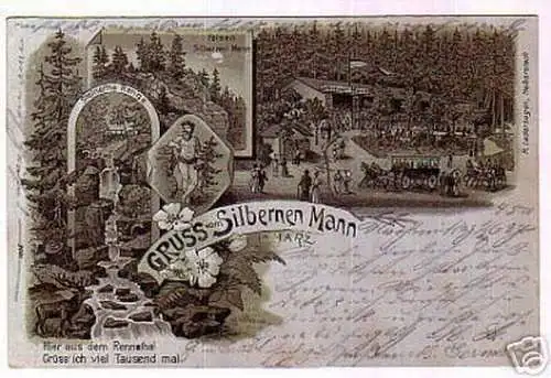 09870 Mondscheinkarte Gruß vom Silbernem Mann 1901