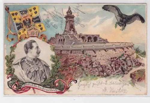 98380 Patriotika Ak Kyffhäuser Mit Gott für Kaiser und Reich 1906