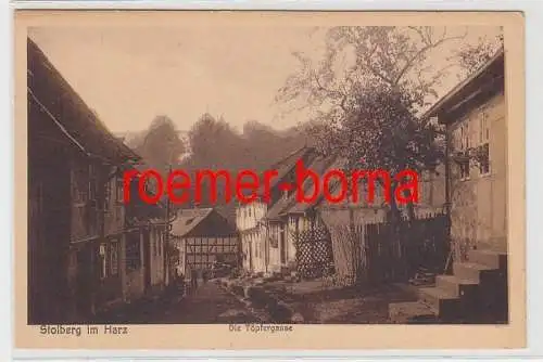 83324 Ak Stolberg im Harz die Töpfergasse um 1930