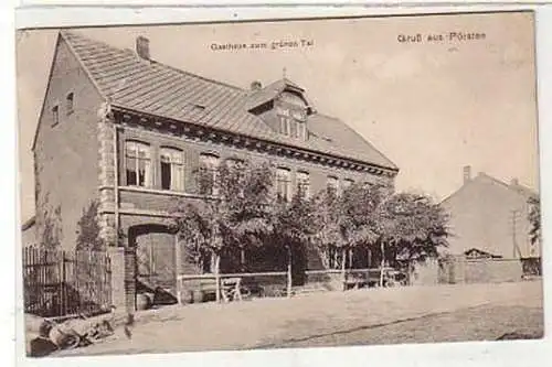 37097 Ak Gruß aus Pörsten Gasthaus zum grünen Tal 1909