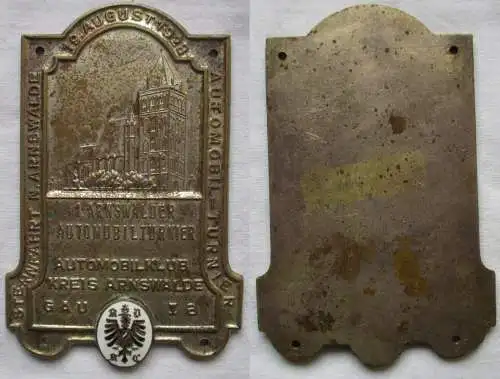 rare ADAC Plakette Sternfahrt nach Arnswalde Automobil Turnier 1928 (141772)