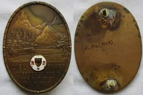Bronze Plakette Zielfahrt z.großen Preis der Nationen Nürburgring 1929 (163287)