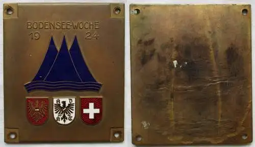 Automobil Bronze Plakette Bodenseewoche Lindau 1924 (165875)