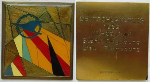 Plakette Deutschlandflug 1969 Start: Augsburg Ziel: Flensburg (114722)