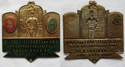Bronze Plakette Reichszielfahrt des AMV zum Verbandstag Schöningen 1932 (166337)