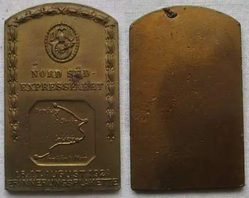 Bronze Erinnerungs Plakette Nord Süd Expressfahrt Hamburg Frankfurt 1924(166404)