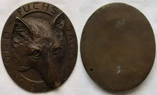 rare Automobil Bronze Plakette Ford-Fuchs-Jagd 1932 (164618)