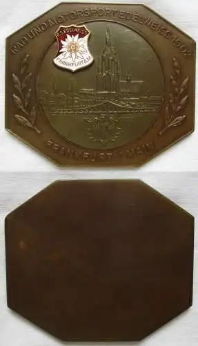 Bronze Automobil Plakette Rad & Motorsport Edelweiss 1902 Frankfurt a.M.(104195)