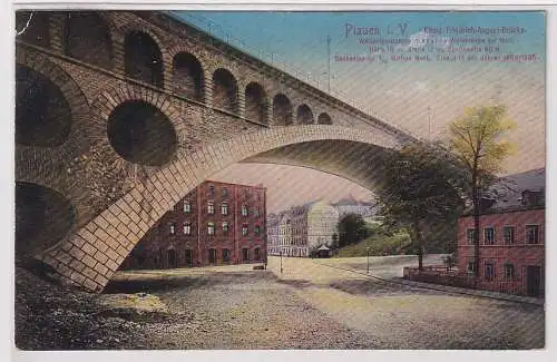75688 Ak Plauen i.V. - König Friedich-August-Brücke um 1910