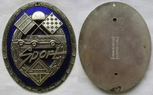 versilberte teilemaillierte Bronze Plakette ACD Deutscher Automobil Club(106734)