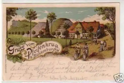 25065 Ak Gruß vom Pfeifenkrug bei Blankenburg a.H. 1902