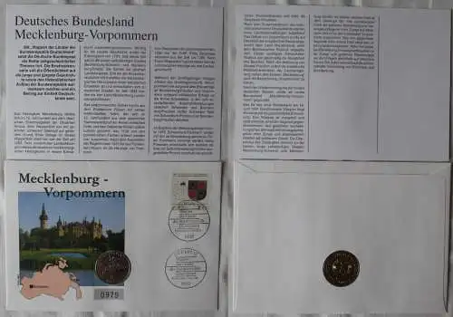 DDR Numisbrief mit 5 Mark Überseehafen Rostock 1988 / 1993 (167783)