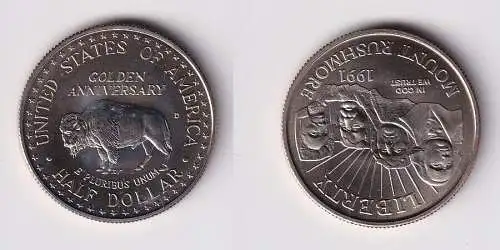 1 Dollar Silber Münze Mount Rushmore Geburtstagsmünze USA 1991 (133007)