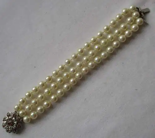 elegantes Armband 750er Gold Länge 17,5 cm Gewicht 37,4 Gramm mit Perlen(107016)