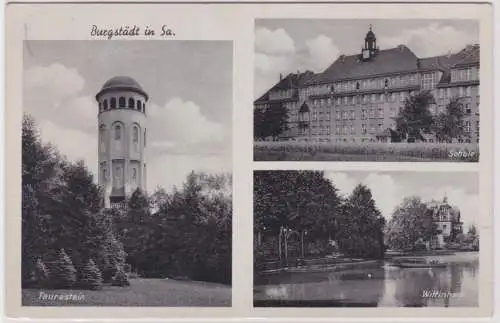 21003 Ak Burgstädt Taurastein Schule Wettinhain 1941