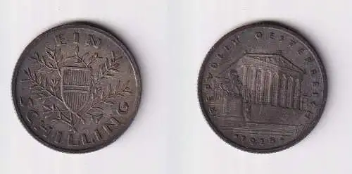 1 Schilling Silber Münze Österreich Parlamentsgebäude 1925 ss (103743)