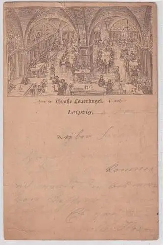 54954 Vorläufer Ak Leipzig Restaurant "Große Feuerkugel" 1890