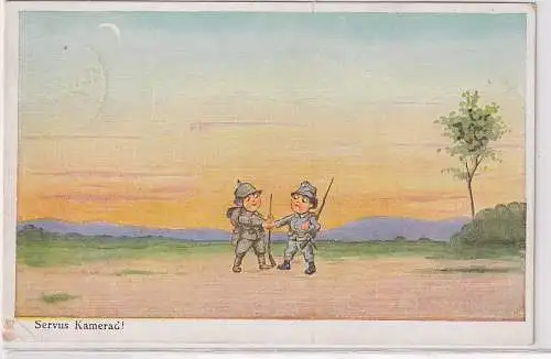 38746 Künstler Ak Servus Kamerad! 1916