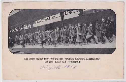 97498 Ak Die ersten französischen Gefangenen in Chemnitz 1914