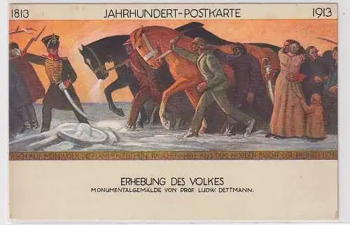 89394 Jahrhundert Postkarte Völkerschlacht 1813-1913 Erhebung des Volkes 