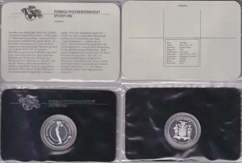 KMS Kursmünzensatz Fussball-WM Spanien 1982 Jamaika 10 Dollar Silber (104407)