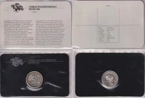KMS Kursmünzensatz Fussball-WM Spanien 1982 Polen 200 Zloty Silber (105165)