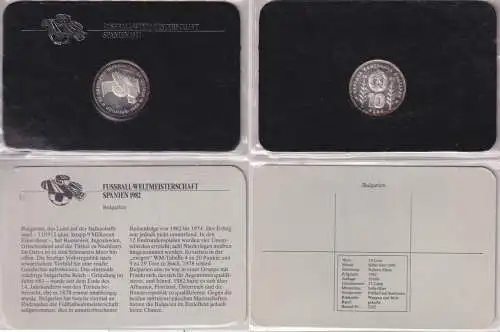 KMS Kursmünzensatz Fussball-WM Spanien 1982 Bulgarien 10 Lewa Silber (107175)