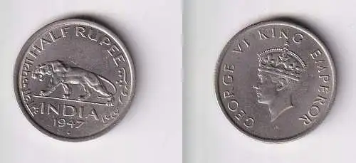 1/2 Rupie Münze Indien 1947 Georg VI. (146181)