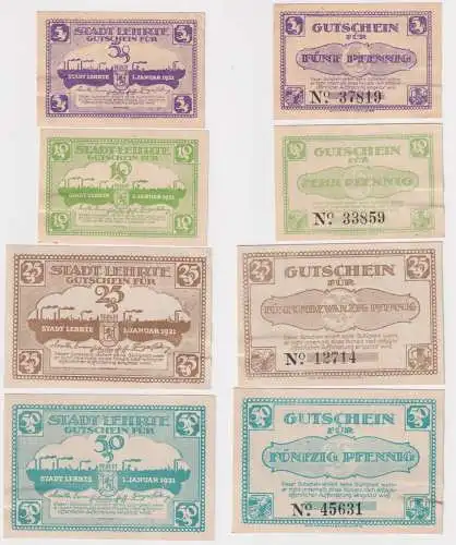 4 Banknoten Notgeld Stadt Lehrte 1921 (168820)