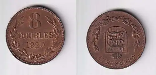 8 Doubles Kupfer Münze Guernsey 1920 vz (169789)