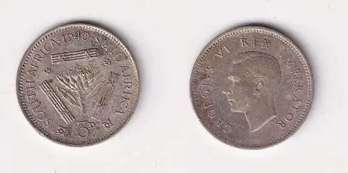 3 Pence Silber Kursmünze Südafrika 1940 f.vz (152648)