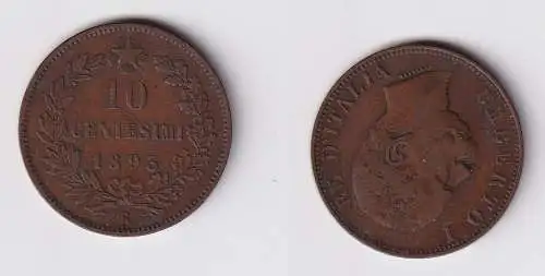 10 Centesimi Kupfer Münze Italien 1893 R ss (106912)