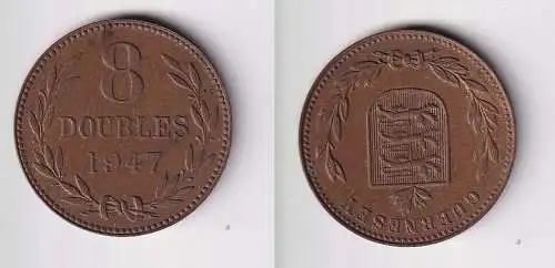 8 Doubles Kupfer Münze Guernsey 1947 vz (169927)