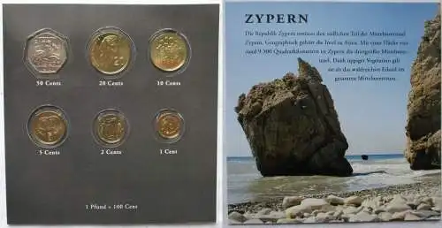 KMS Kursmünzensatz Zypern letzte Umlaufmünzen 1 bis 50 Cent (169016)